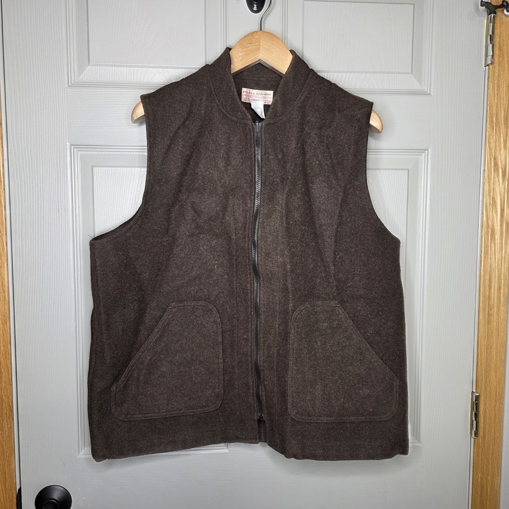 Filson Style 121 Mackinaw Wool Vest XL Brown Outfitter Liner